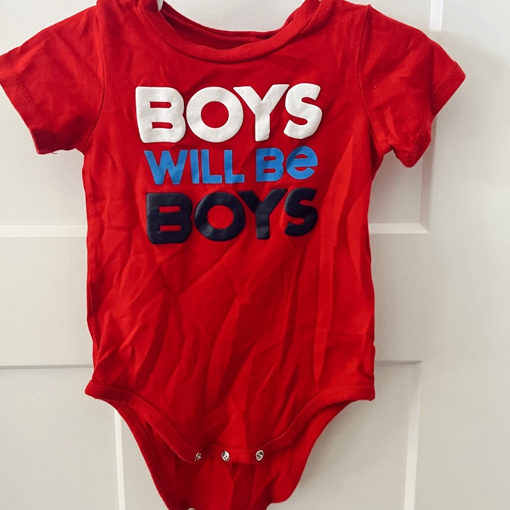 Okie Dokie Red and White Bodysuit One Piece